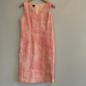 Talbots Tweed Sheath Dress Sleeveless V Neck Office Career 8